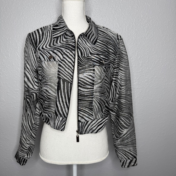 Vintage The Silver Connection  Dorothy Schoelen see thru zebra print jacket -cp - Picture 3 of 8